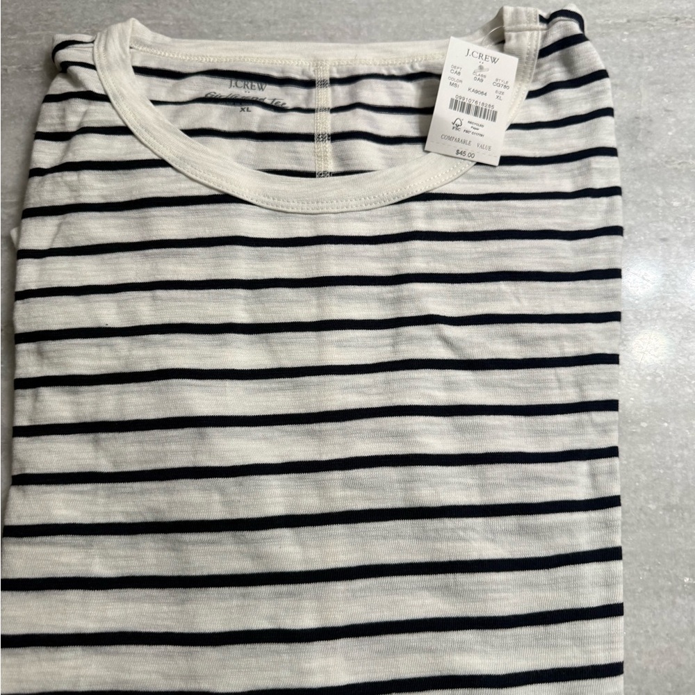 J. Crew Navy and White Striped Tee - Picture 3 of 3